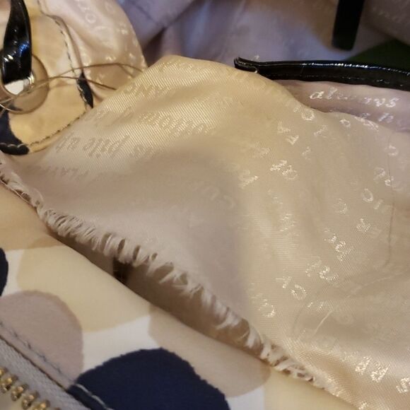 Kate SPADE STEVIE STRAWBERRY BANKE SHOULDER BAG, IVORY BAG WITH BLACK & TAN DOTS - Picture 15 of 16